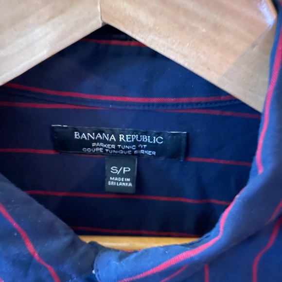 Pin stripe navy blouse - Picture 2 of 2